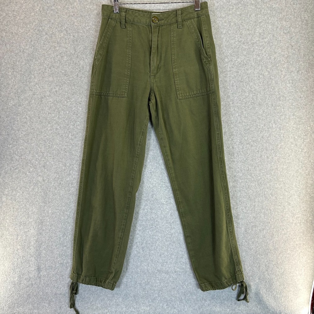 Urban Outfitters Army Green Tie Leg Pants Cotton Trousers Indie Womens Size 0